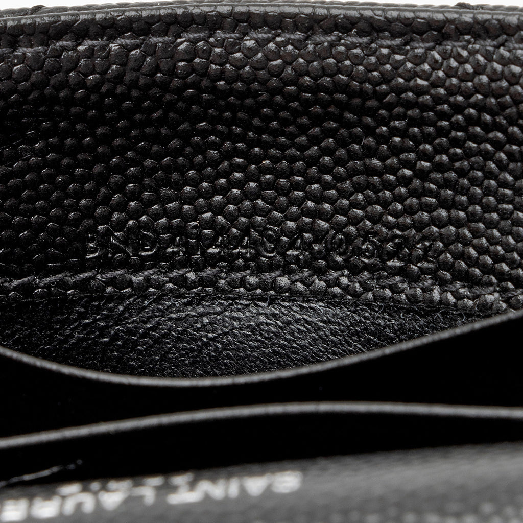 Saint Laurent Matelasse Grain de Poudre Monogram Envelope Small Wallet (SHF-IW3B5H)