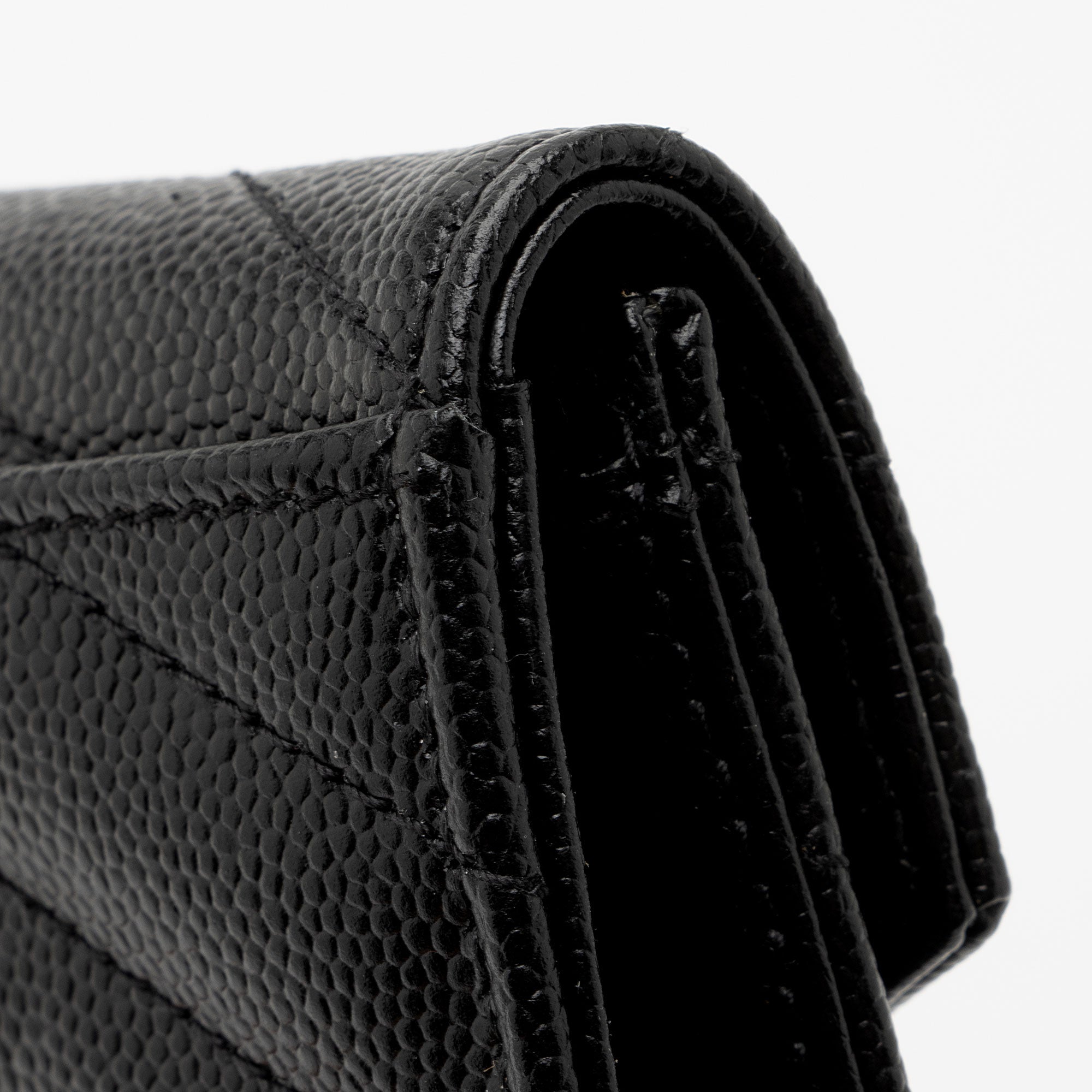 Saint Laurent Matelasse Grain de Poudre Monogram Envelope Small Wallet (SHF-IW3B5H)