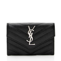 Saint Laurent Matelasse Grain de Poudre Monogram Envelope Small Wallet (SHF-IW3B5H)