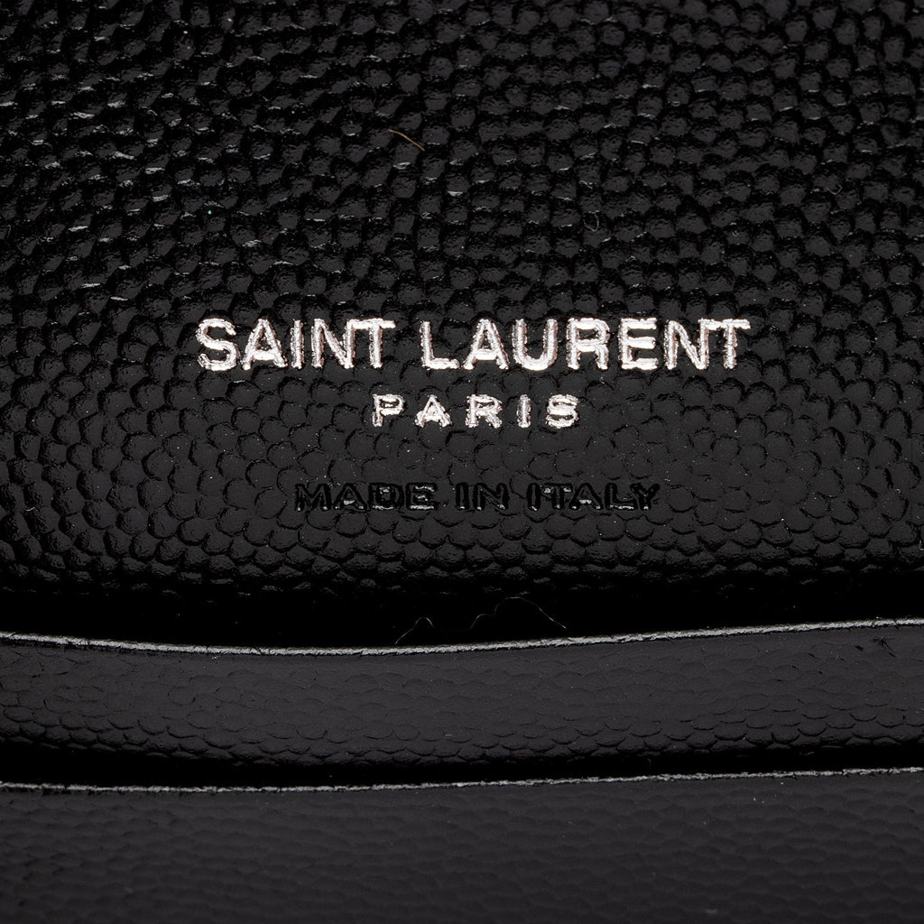 Saint Laurent Matelasse Grain de Poudre Monogram Envelope Small Wallet (SHF-IW3B5H)