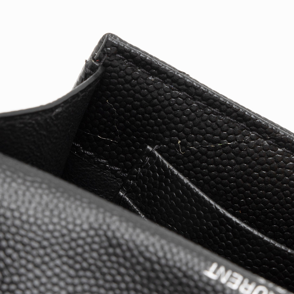 Saint Laurent Matelasse Grain de Poudre Monogram Envelope Small Wallet (SHF-zEUzOS)