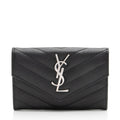 Saint Laurent Matelasse Grain de Poudre Monogram Envelope Small Wallet (SHF-zEUzOS)