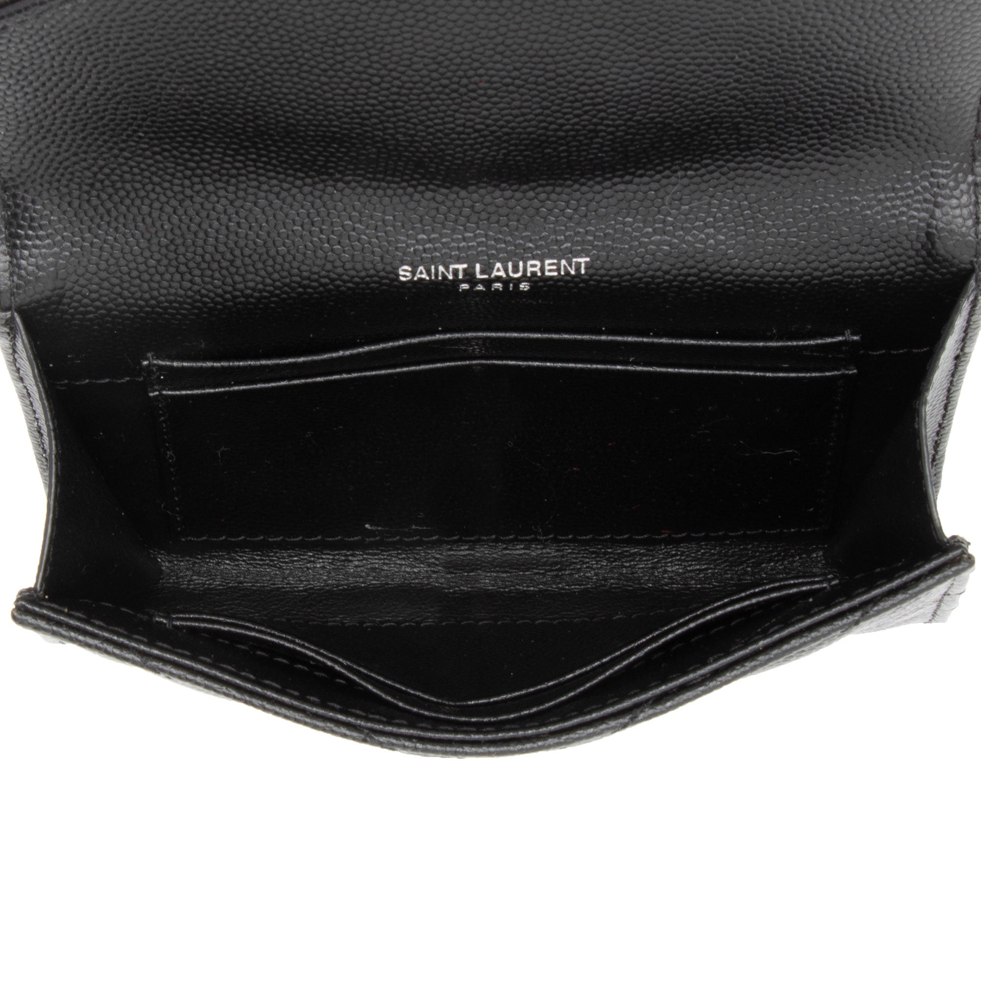 Saint Laurent Matelasse Grain de Poudre Monogram Envelope Small Wallet (SHF-zEUzOS)