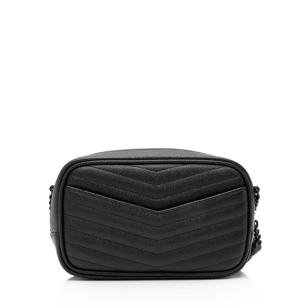 Saint Laurent Matelasse Grain de Poudre Monogram Lou Mini Camera Bag (SHF-1WB10U)