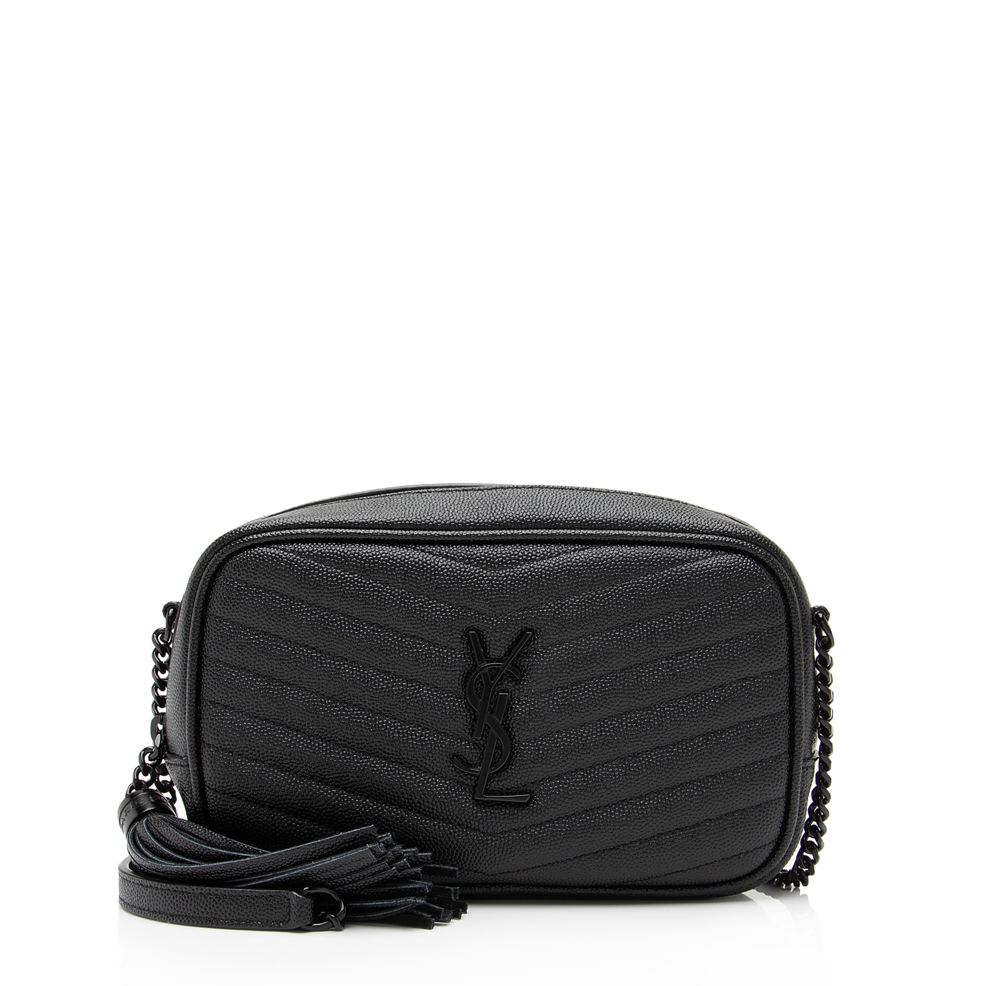 Saint Laurent Matelasse Grain de Poudre Monogram Lou Mini Camera Bag (SHF-1WB10U)