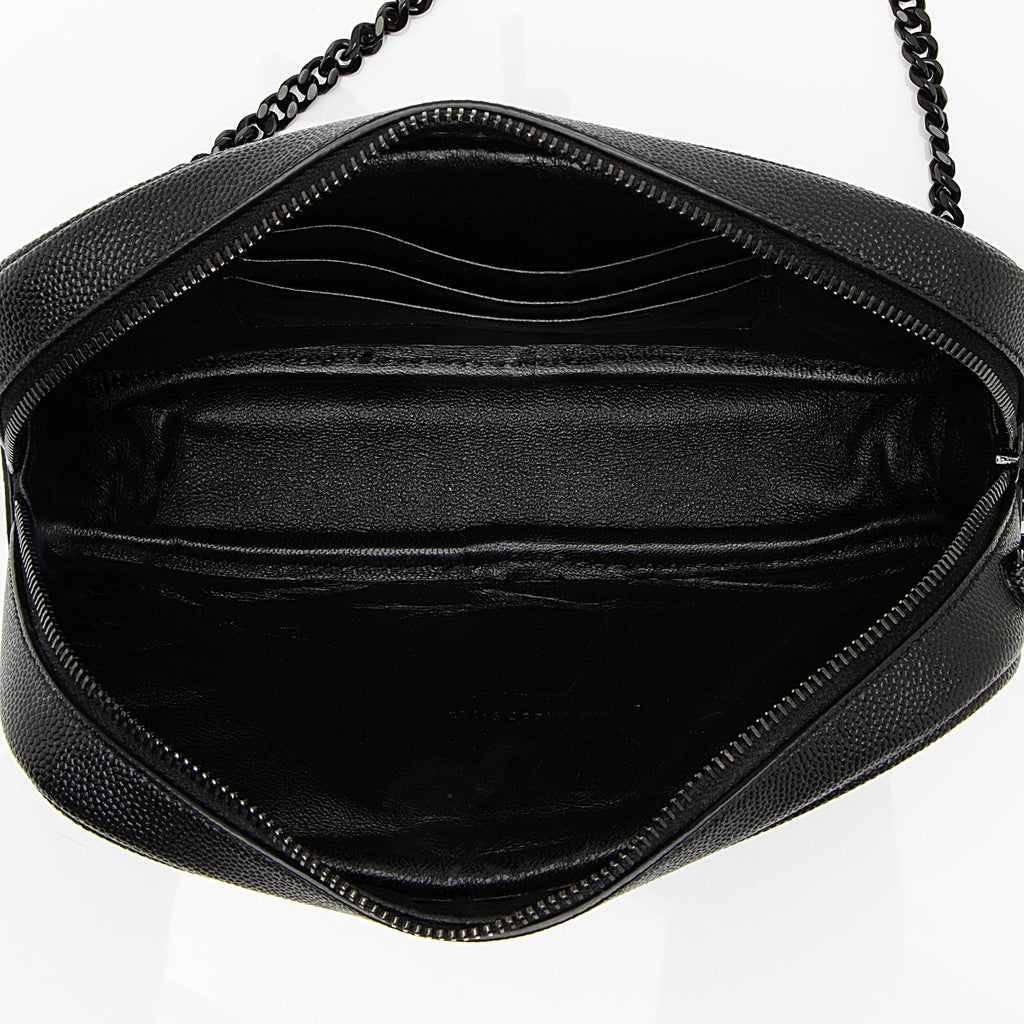 Saint Laurent Matelasse Grain de Poudre Monogram Lou Mini Camera Bag (SHF-1WB10U)