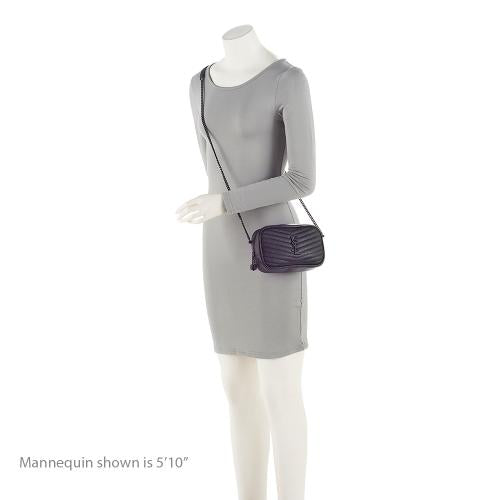 Saint Laurent Matelasse Grain de Poudre Monogram Lou Mini Camera Bag (SHF-1WB10U)