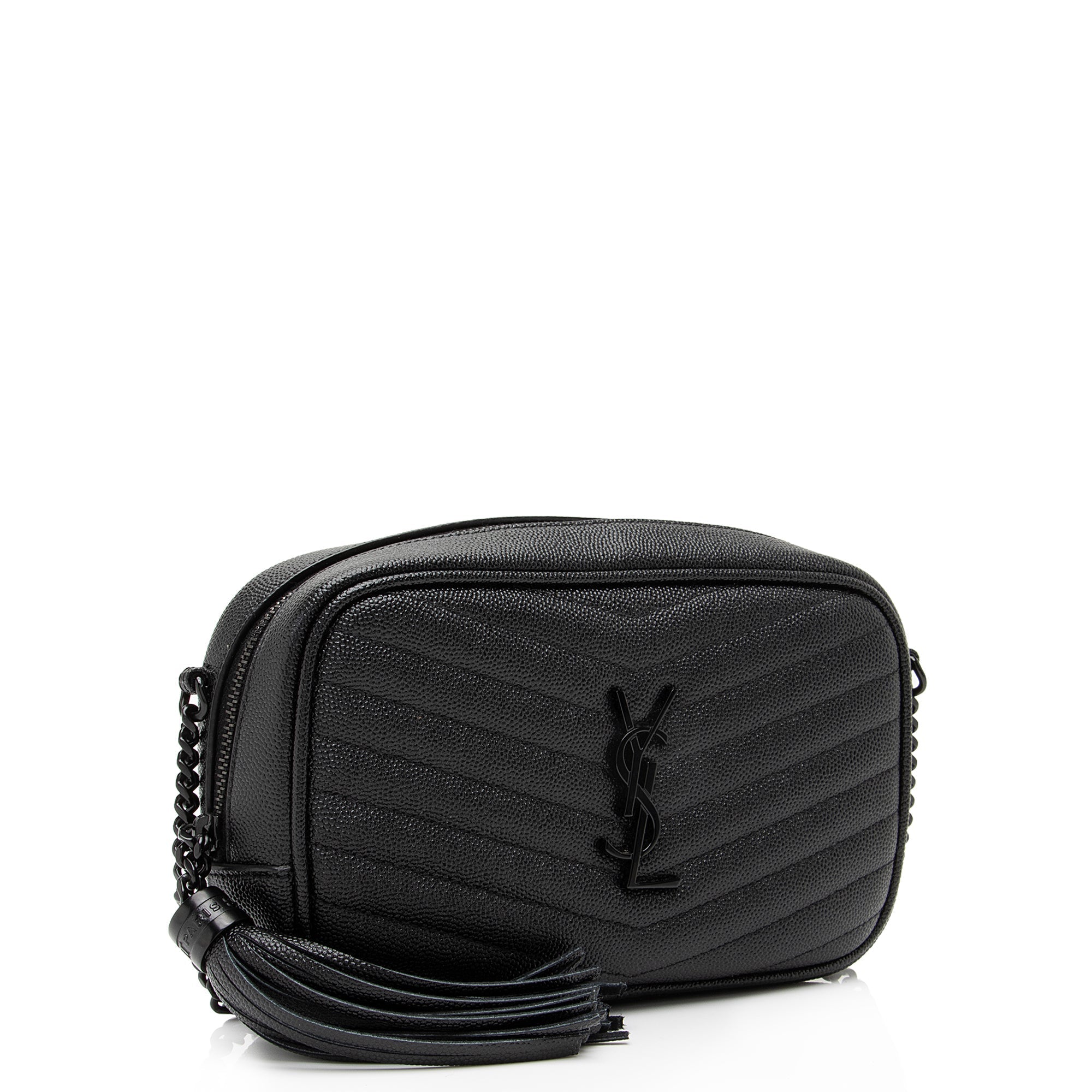 Saint Laurent Matelasse Grain de Poudre Monogram Lou Mini Camera Bag (SHF-1WB10U)