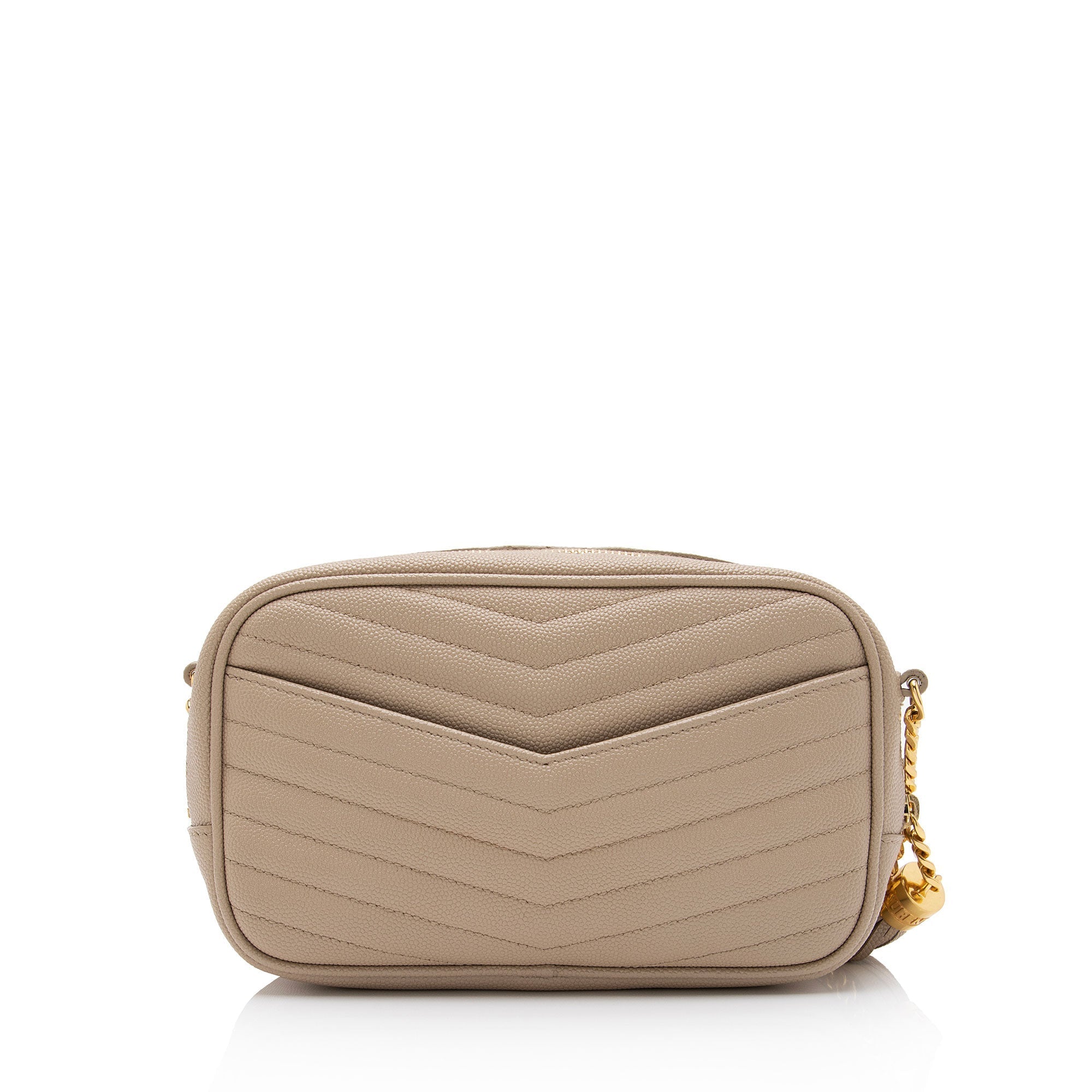 Saint Laurent Matelasse Grain de Poudre Monogram Lou Mini Camera Bag (SHF-T7Shs9)