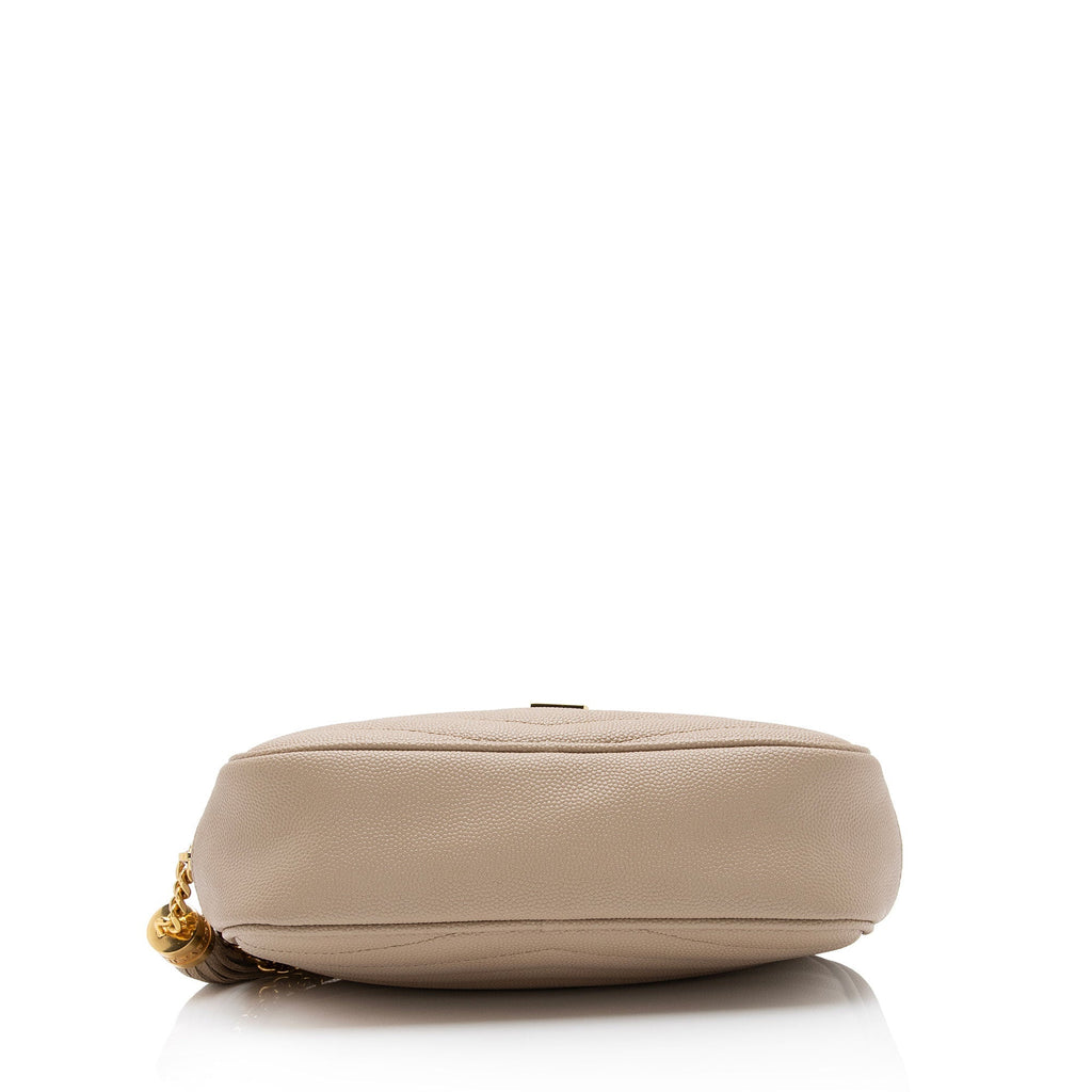 Saint Laurent Matelasse Grain de Poudre Monogram Lou Mini Camera Bag (SHF-T7Shs9)