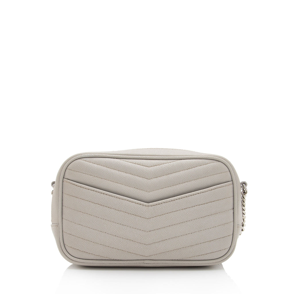 Saint Laurent Matelasse Grain de Poudre Monogram Lou Mini Camera Bag (SHF-kKekCc)