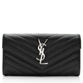 Saint Laurent Matelasse Grain de Poudre Monogram Wallet (SHF-RqA2Ig)