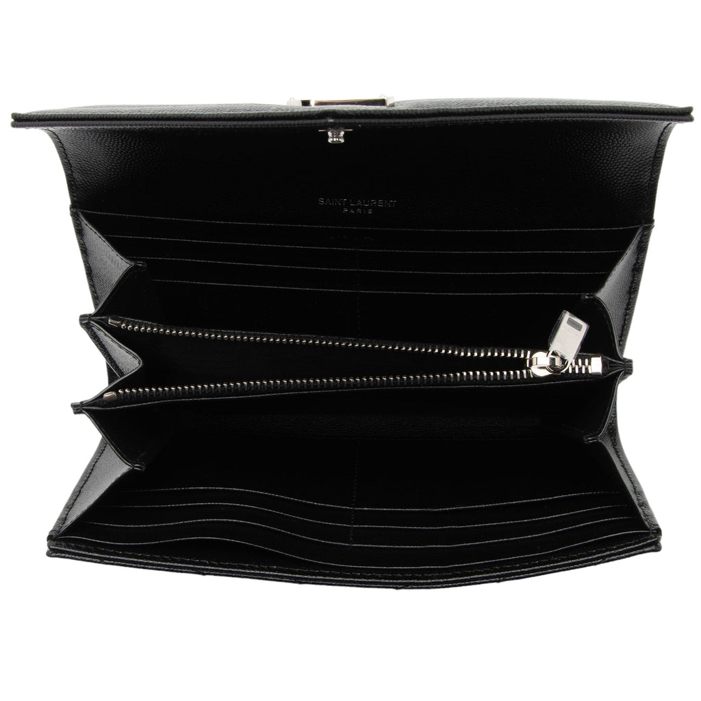 Saint Laurent Matelasse Grain de Poudre Monogram Wallet (SHF-RqA2Ig)
