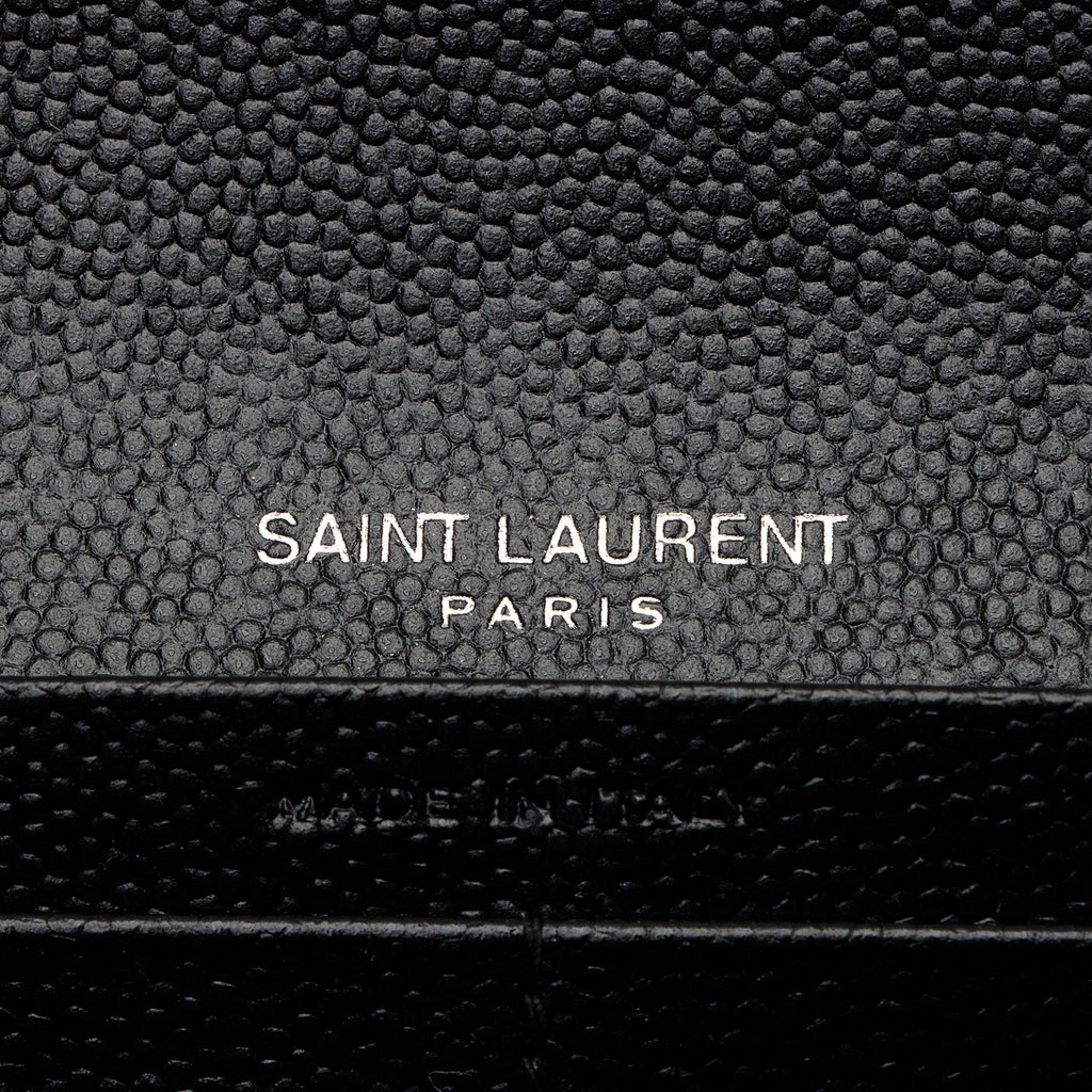 Saint Laurent Matelasse Grain de Poudre Monogram Wallet (SHF-RqA2Ig)