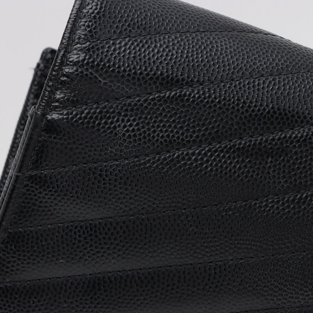 Saint Laurent Matelasse Grain de Poudre Monogram Wallet (SHF-YZtdVY)