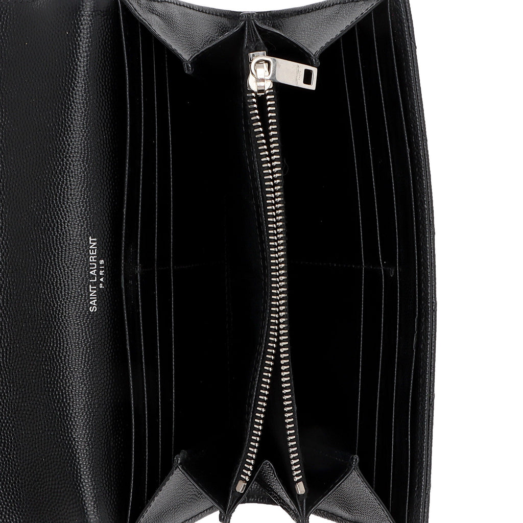 Saint Laurent Matelasse Grain de Poudre Monogram Wallet (SHF-YZtdVY)