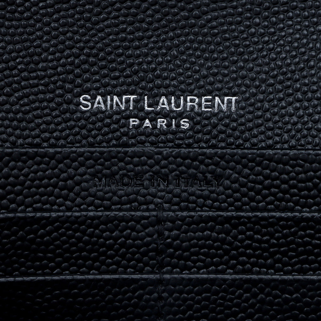 Saint Laurent Matelasse Grain de Poudre Monogram Wallet (SHF-YZtdVY)