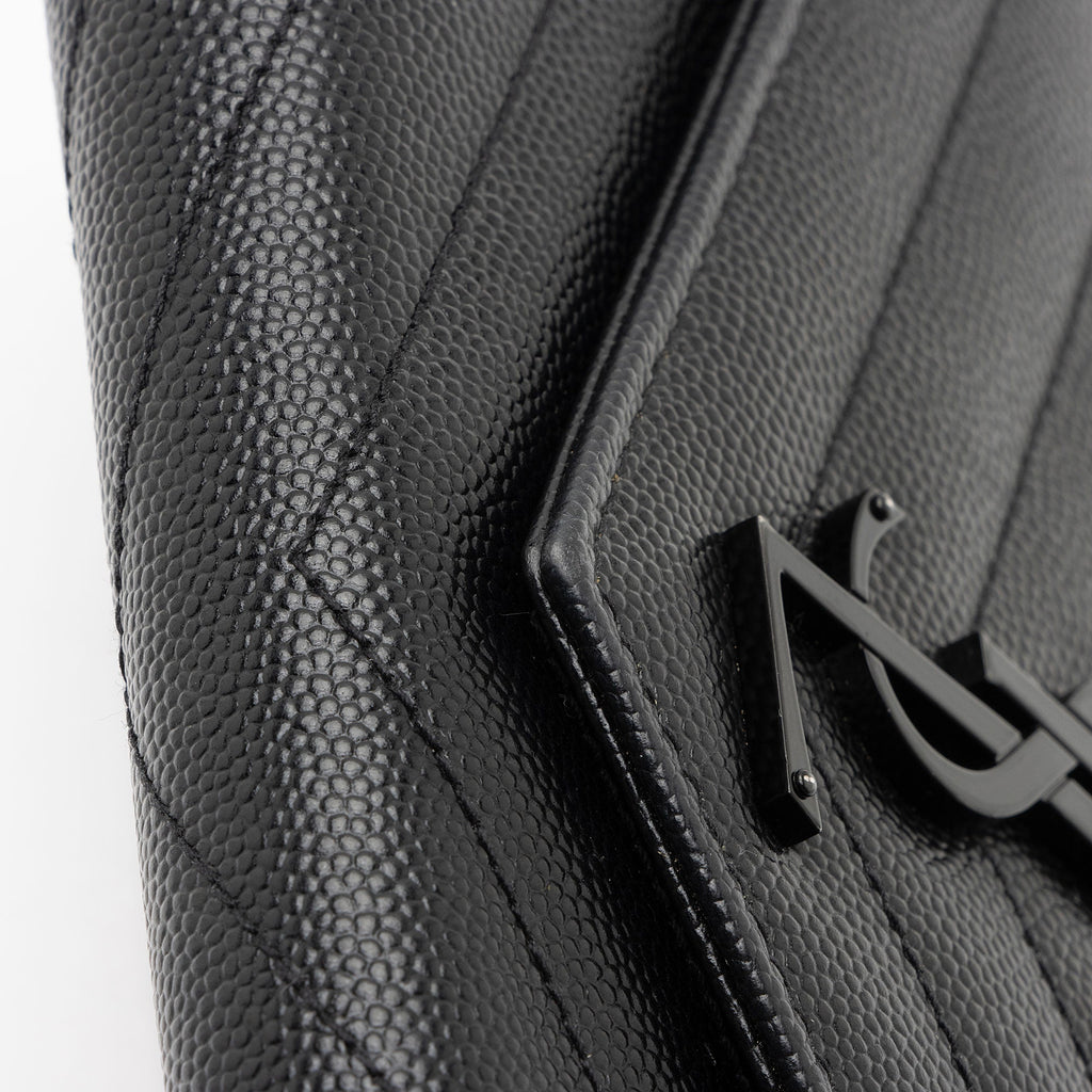 Saint Laurent Matelasse Grain de Poudre Monogram Wallet (SHF-XsSTMO)
