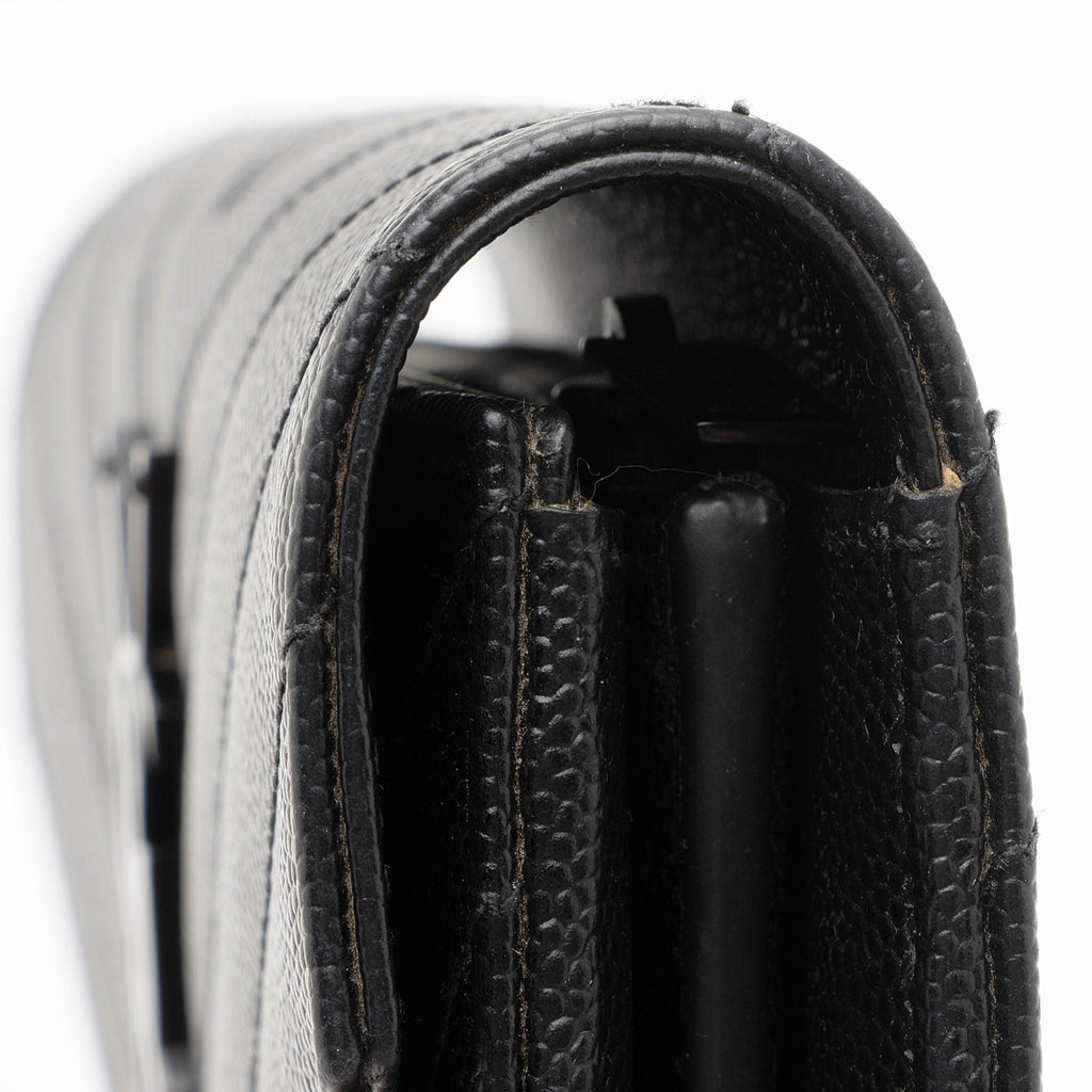 Saint Laurent Matelasse Grain de Poudre Monogram Wallet (SHF-XsSTMO)