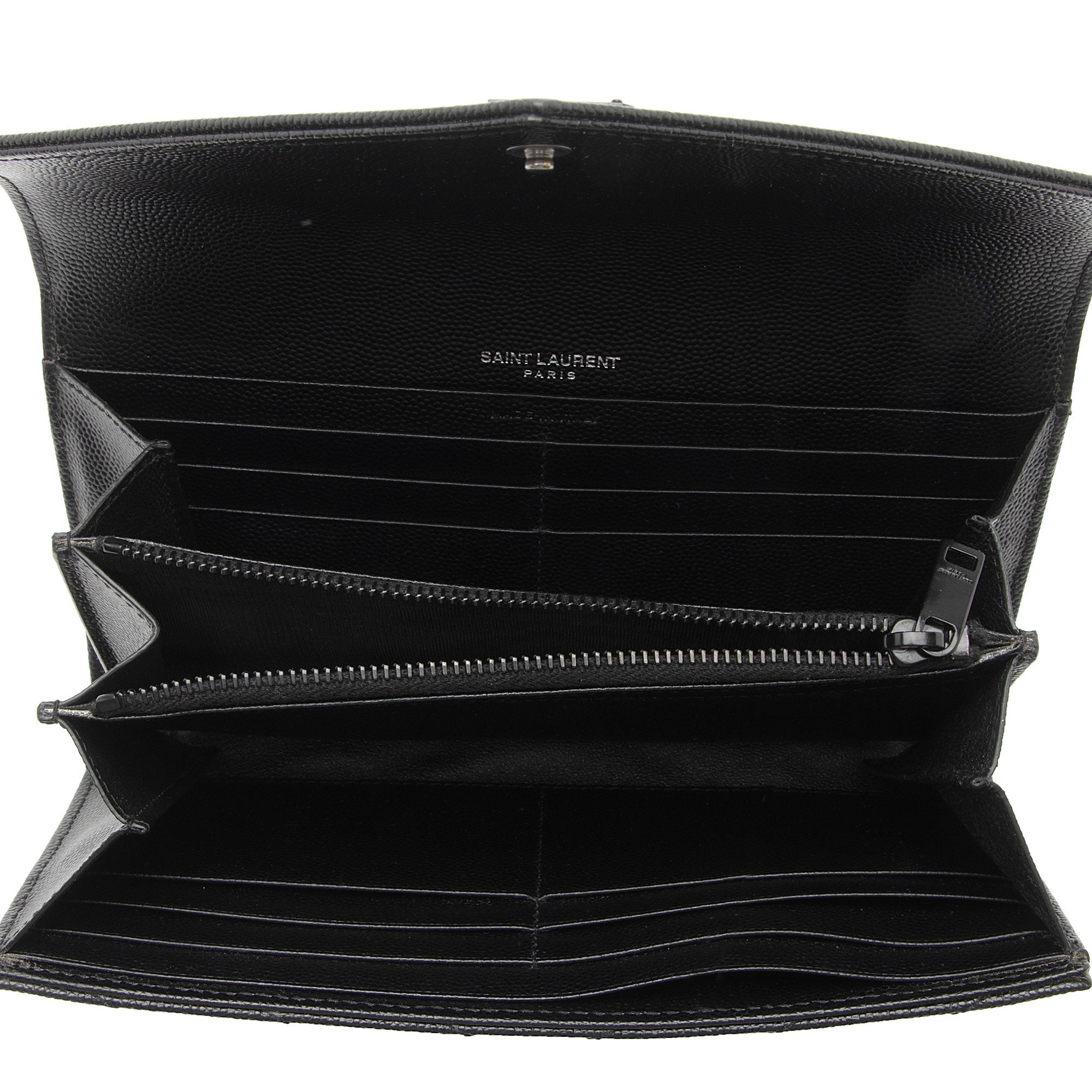 Saint Laurent Matelasse Grain de Poudre Monogram Wallet (SHF-XsSTMO)
