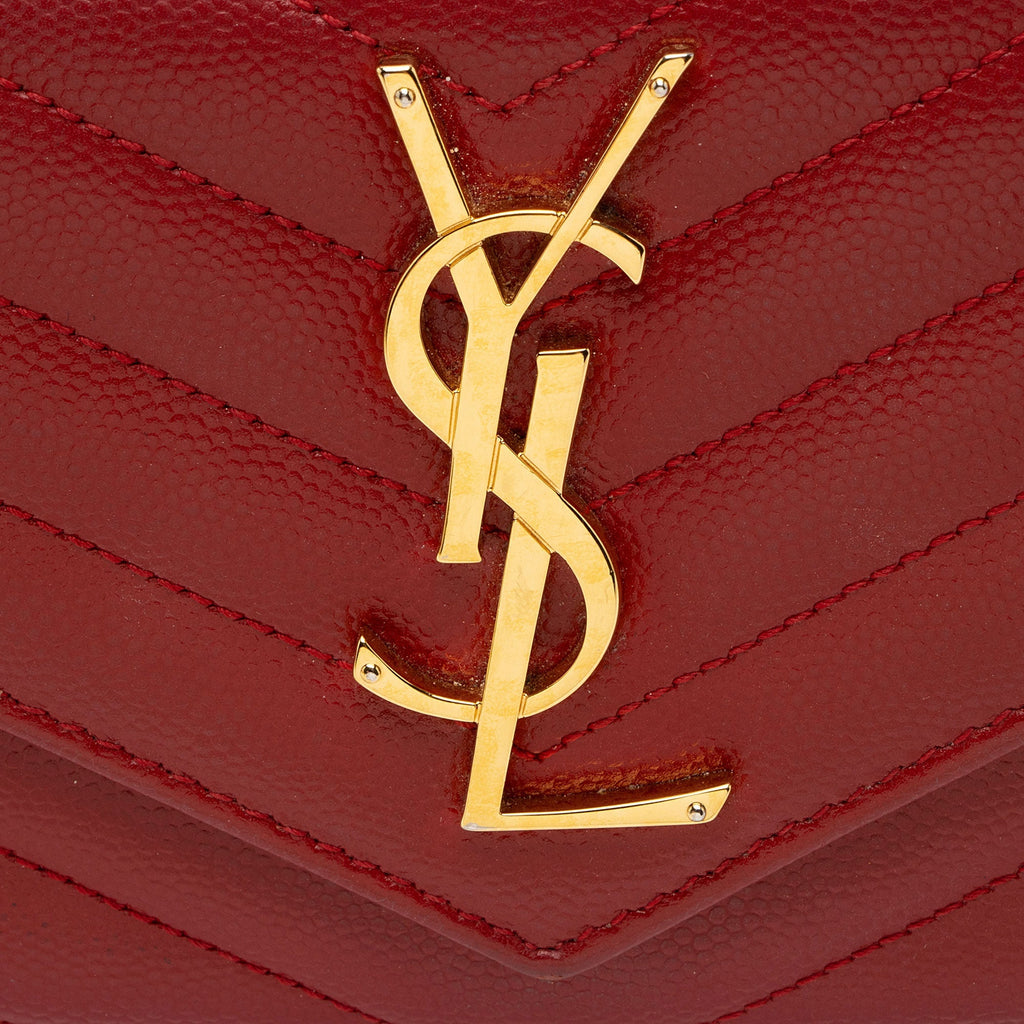 Saint Laurent Matelasse Grain de Poudre Monogram Wallet (SHF-dJjYdi)