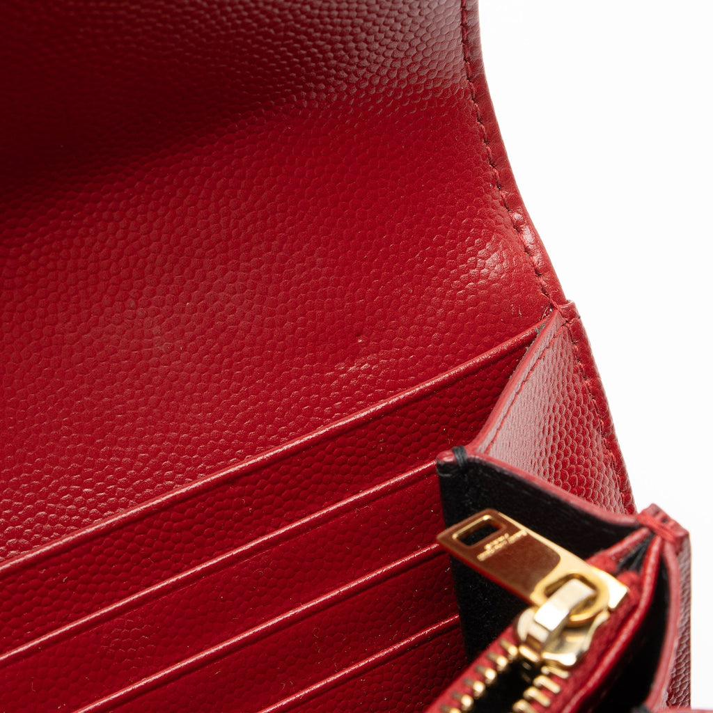Saint Laurent Matelasse Grain de Poudre Monogram Wallet (SHF-dJjYdi)