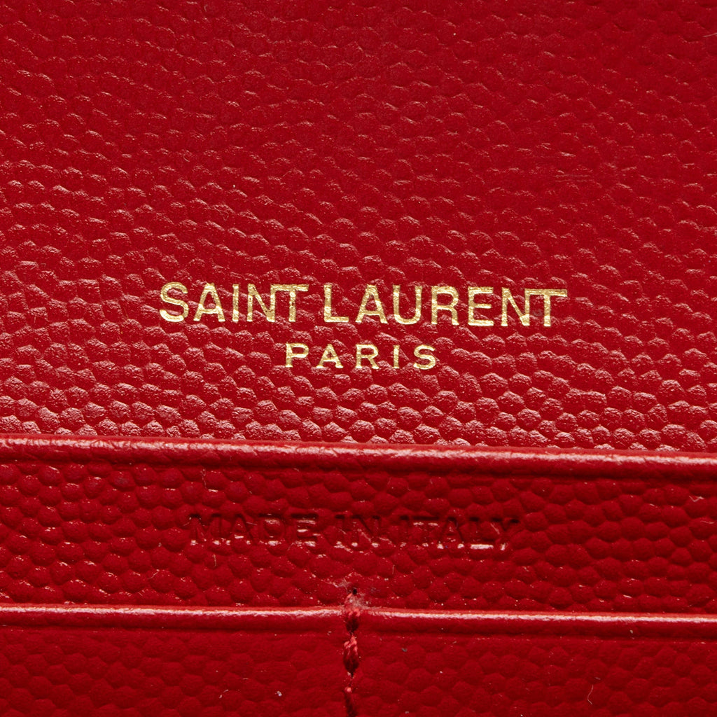Saint Laurent Matelasse Grain de Poudre Monogram Wallet (SHF-dJjYdi)