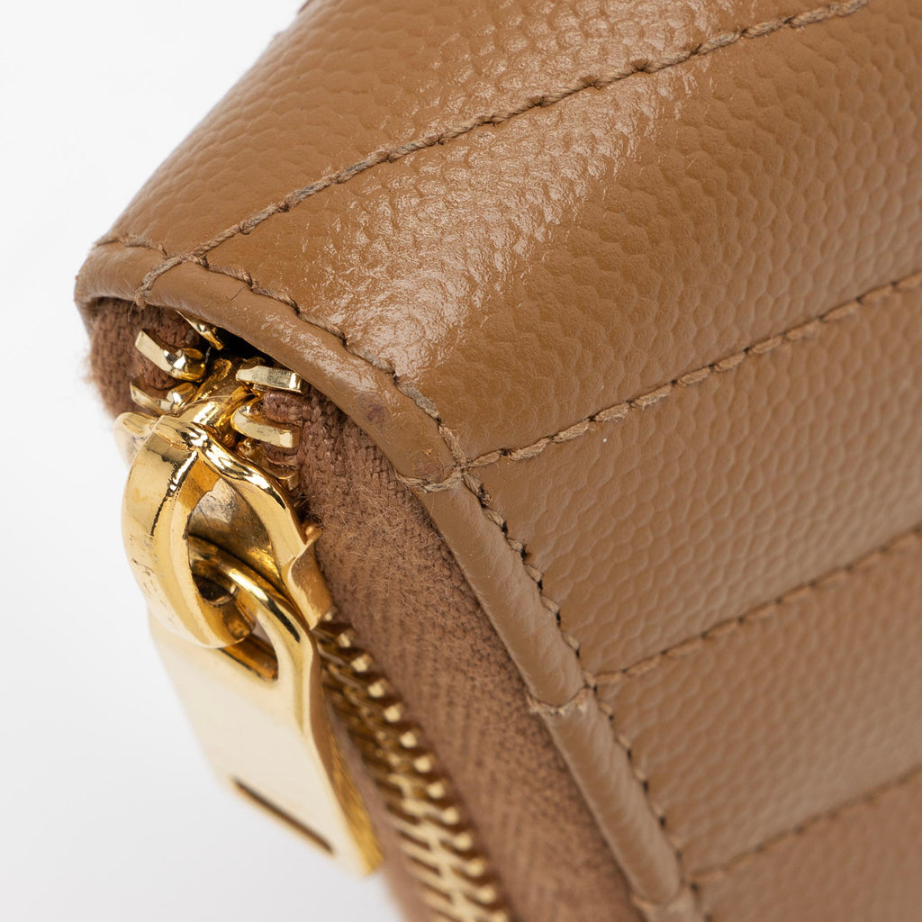 Saint Laurent Matelasse Grain de Poudre Monogram Zip Around Wallet (SHF-ZFHCDK)
