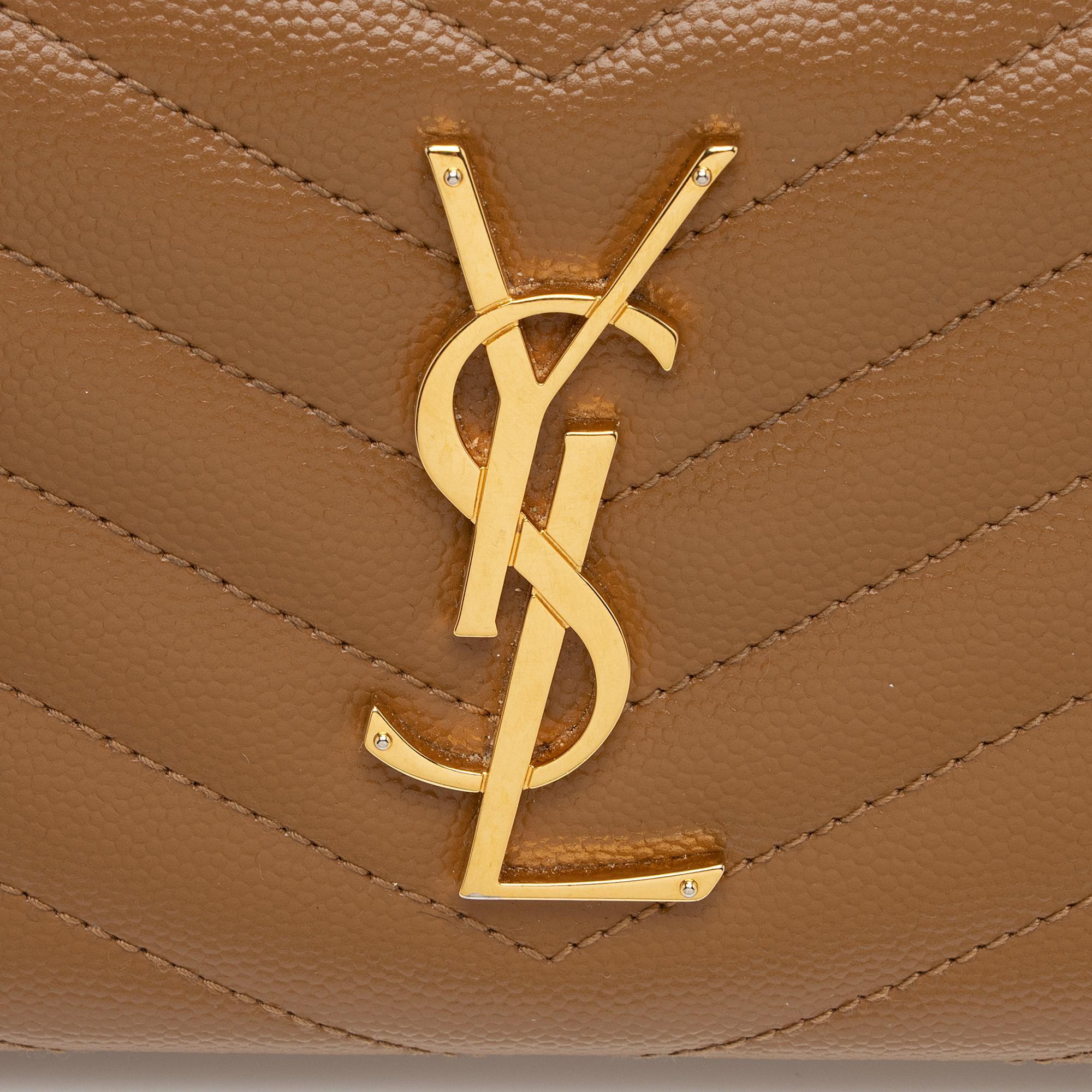 Saint Laurent Matelasse Grain de Poudre Monogram Zip Around Wallet (SHF-ZFHCDK)