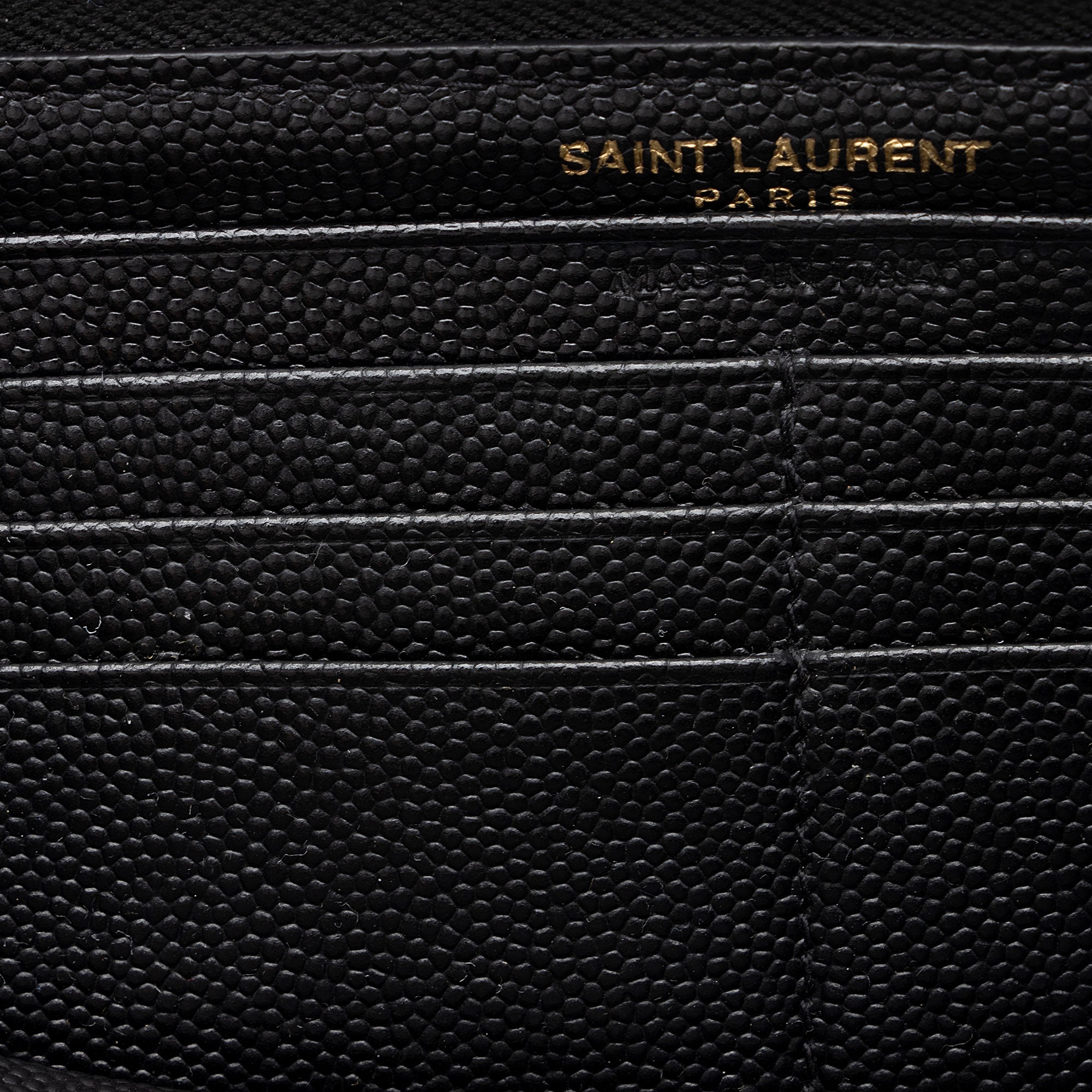 Saint Laurent Matelasse Grain de Poudre Monogram Zip Around Wallet (SHF-O3K7M8)