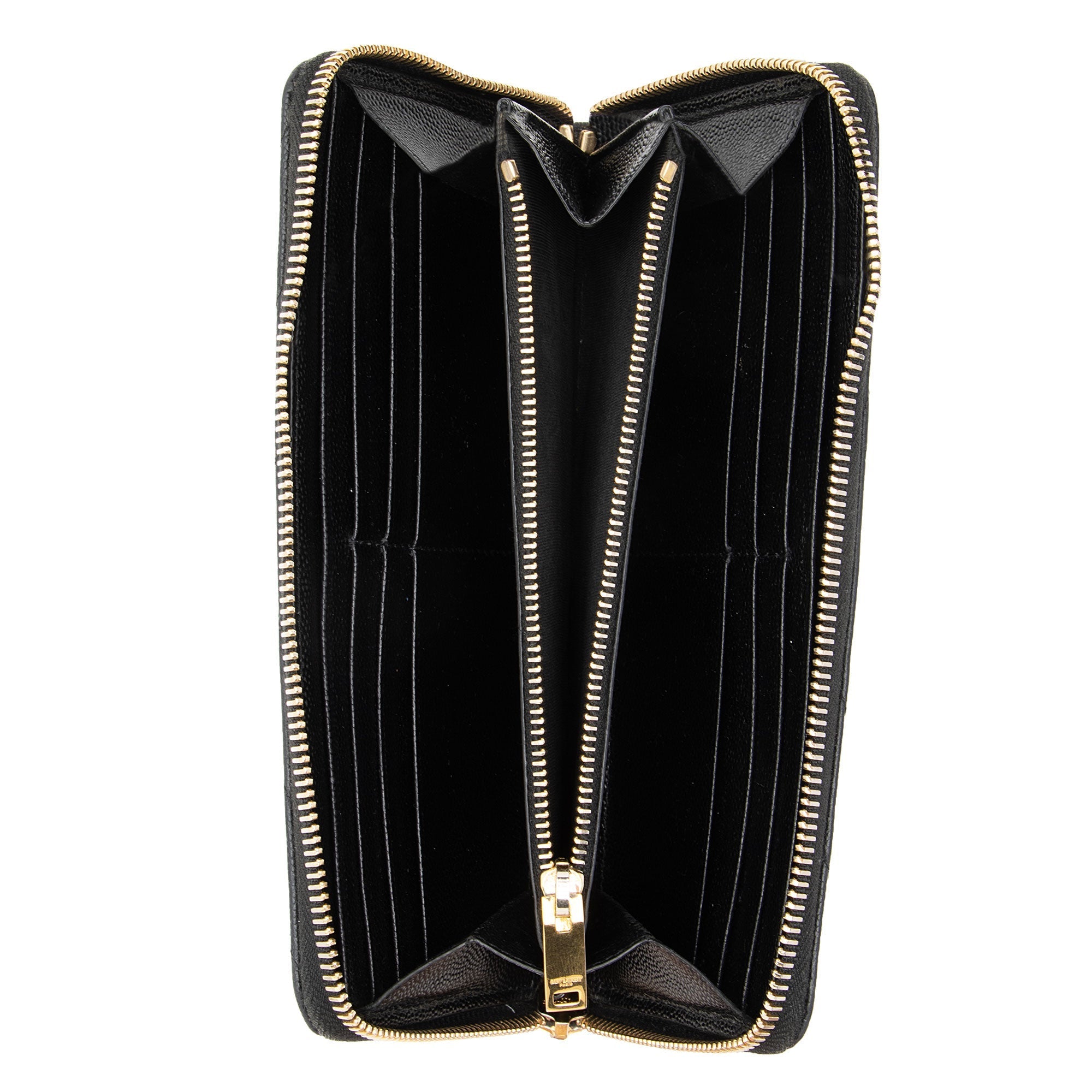 Saint Laurent Matelasse Grain de Poudre Monogram Zip Around Wallet (SHF-O3K7M8)