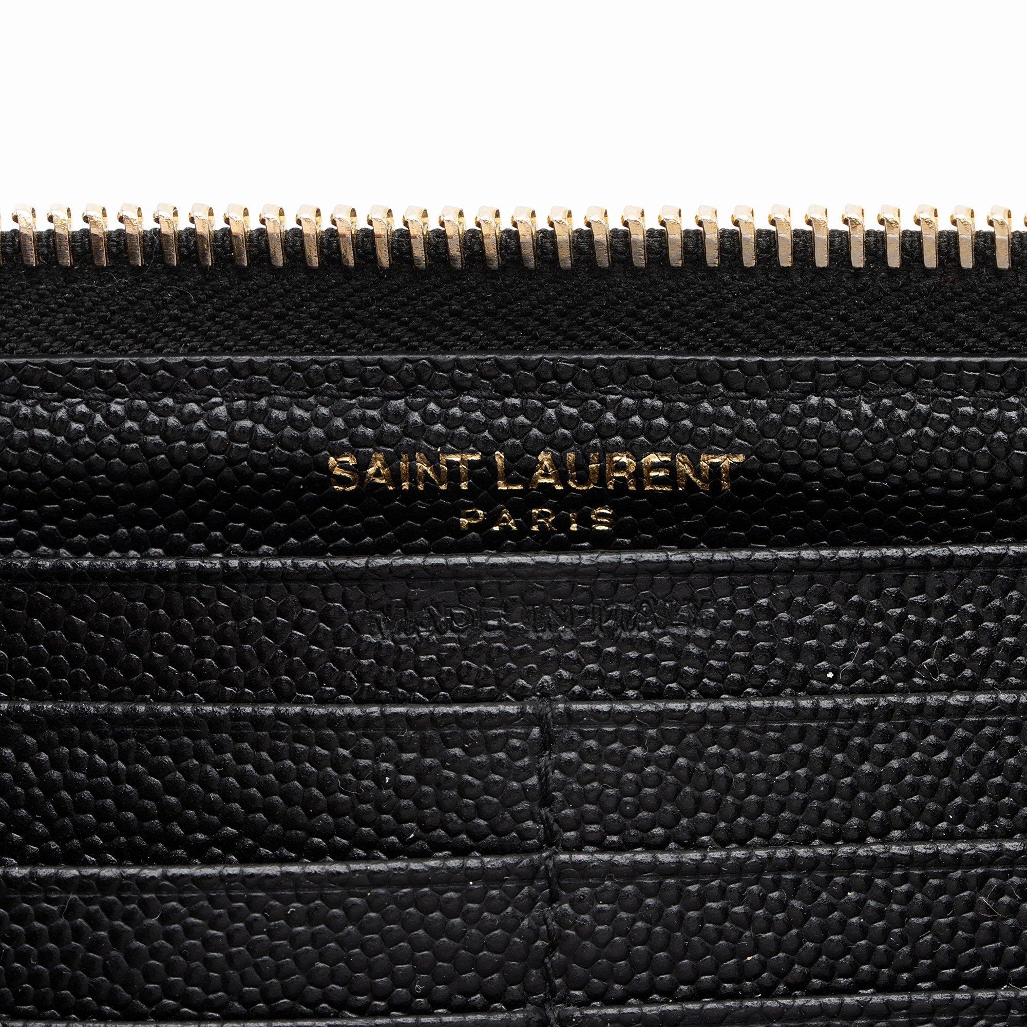 Saint Laurent Matelasse Grain de Poudre Monogram Zip Around Wallet (SHF-O3K7M8)