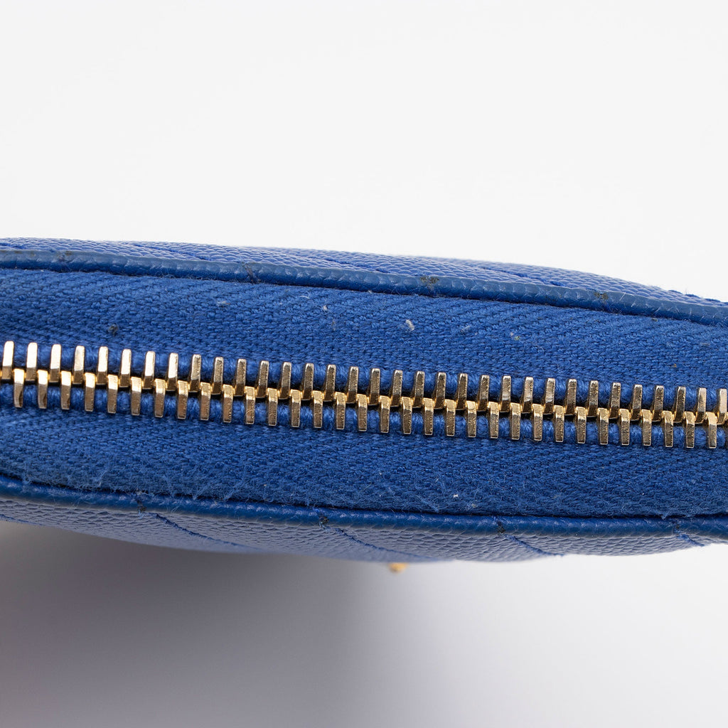 Saint Laurent Matelasse Grain de Poudre Monogram Zip Around Wallet (SHF-GVAGu1)
