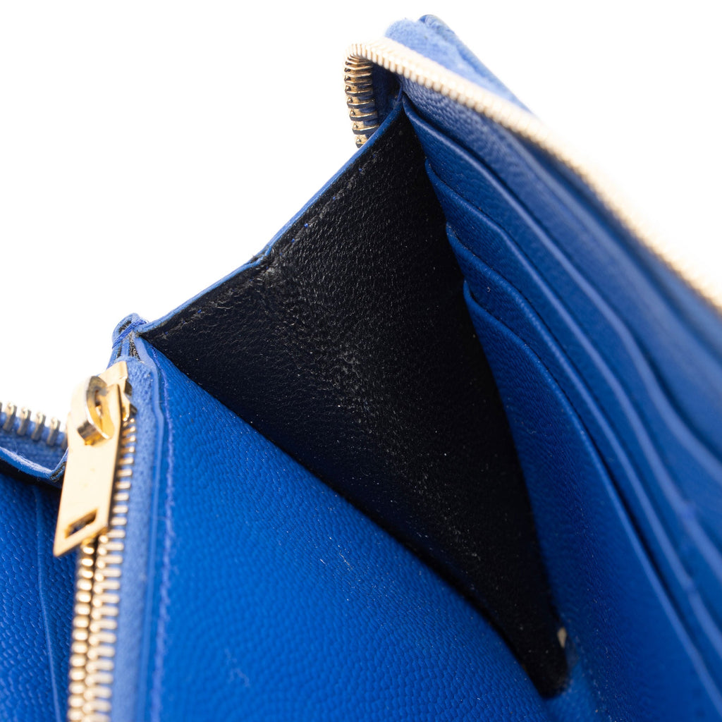 Saint Laurent Matelasse Grain de Poudre Monogram Zip Around Wallet (SHF-GVAGu1)