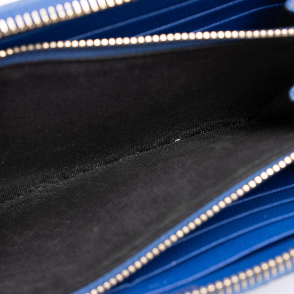 Saint Laurent Matelasse Grain de Poudre Monogram Zip Around Wallet (SHF-GVAGu1)