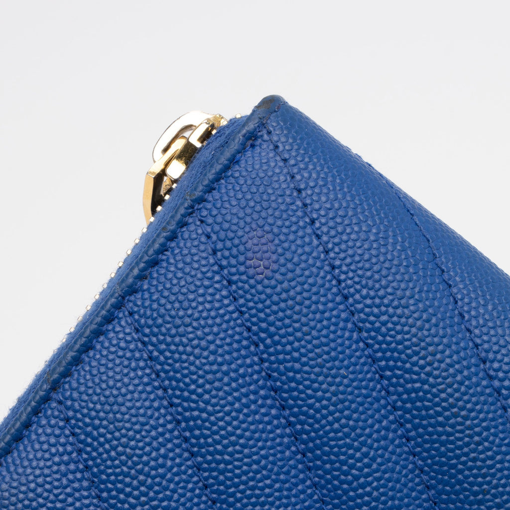 Saint Laurent Matelasse Grain de Poudre Monogram Zip Around Wallet (SHF-GVAGu1)