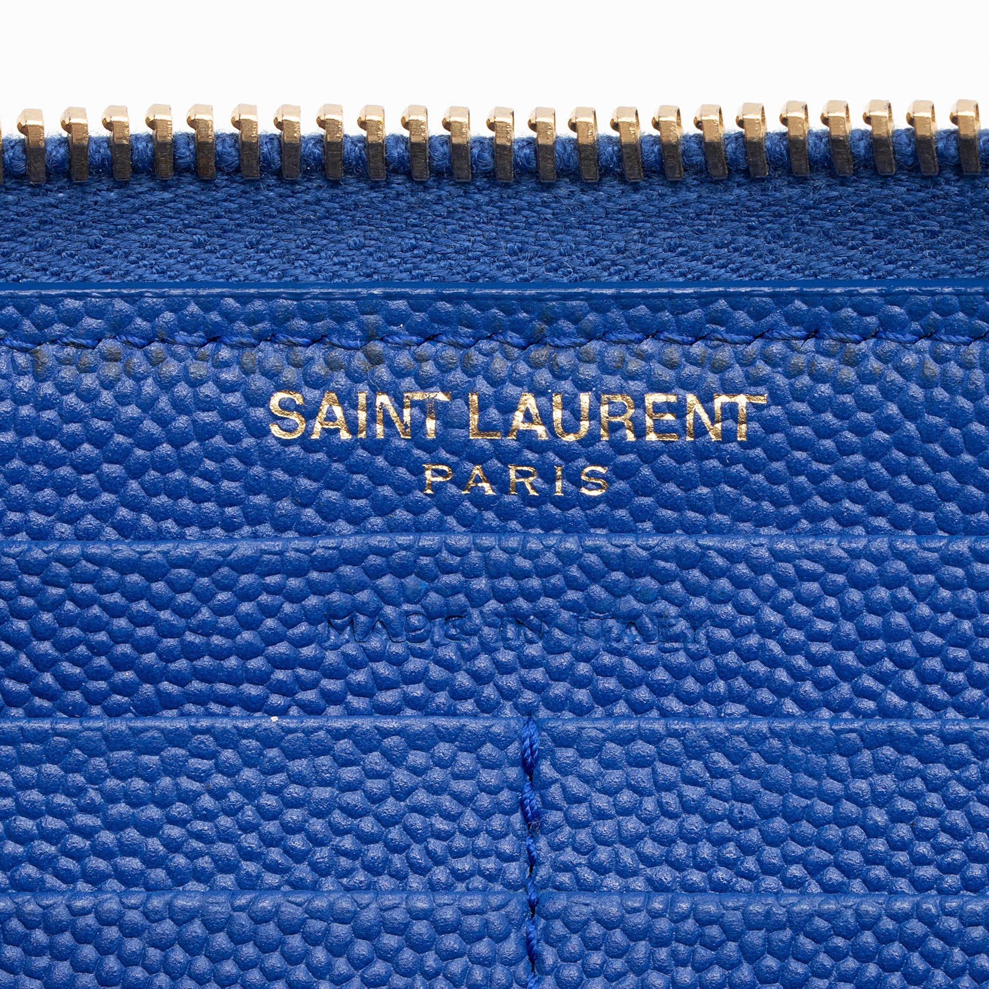 Saint Laurent Matelasse Grain de Poudre Monogram Zip Around Wallet (SHF-GVAGu1)