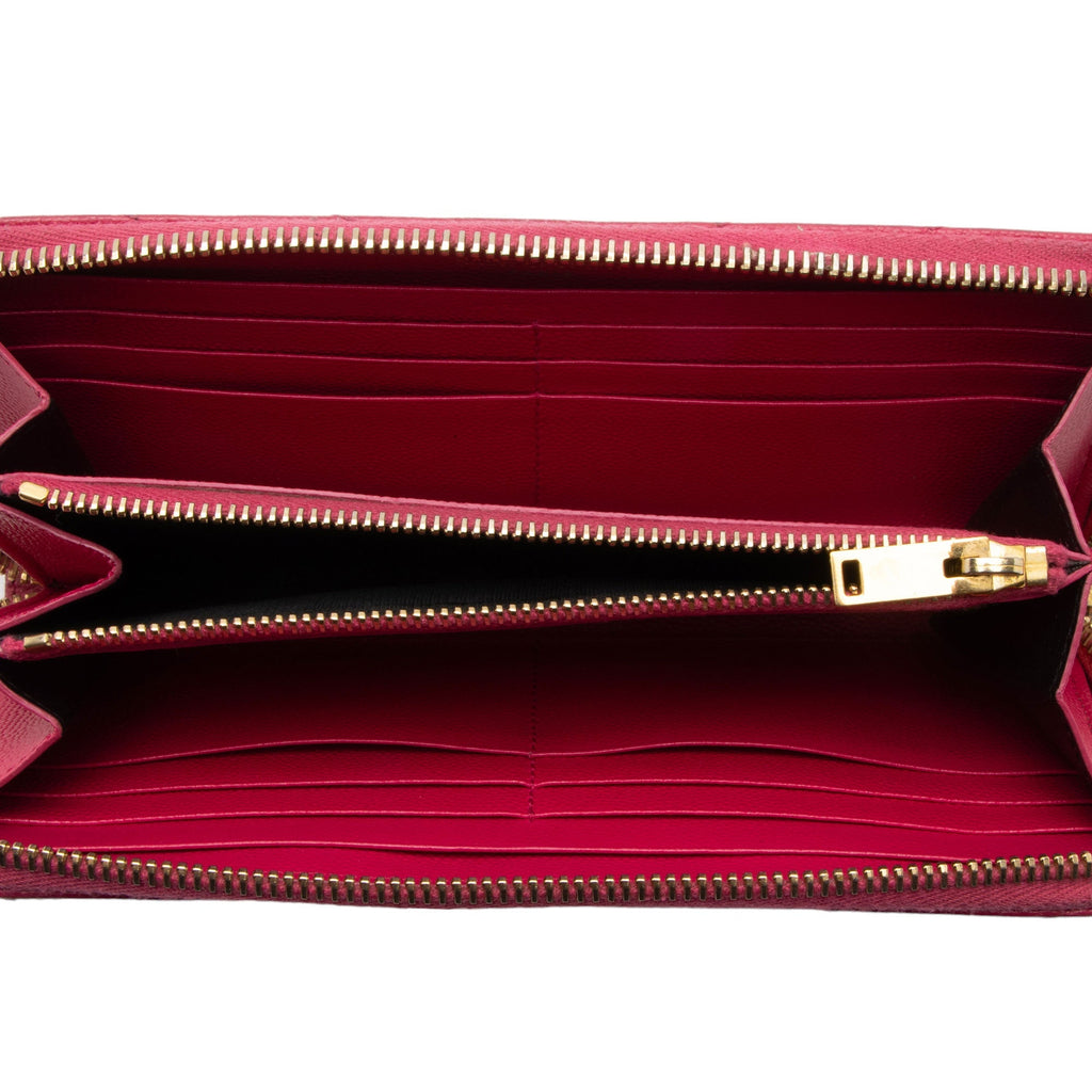 Saint Laurent Matelasse Grain de Poudre Monogram Zip Around Wallet (SHF-hYPXEX)