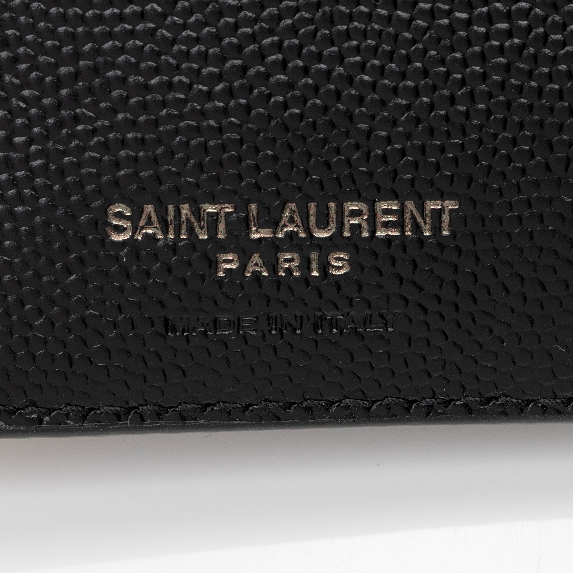 Saint Laurent Matelasse Grain de Poudre Monogram Zipper Card Case (SHF-JO7h9S)