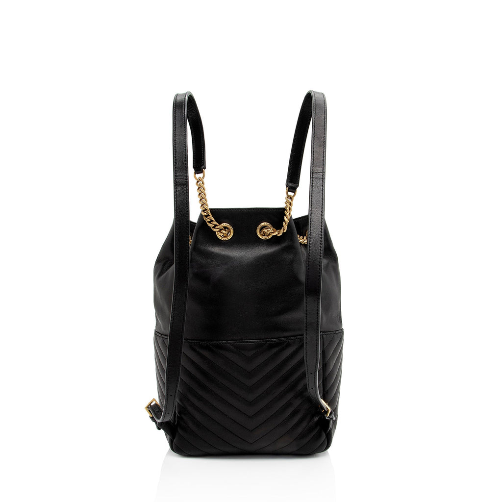 Saint Laurent Matelasse Lambskin Monogram Joe Backpack (SHF-C9THXn)