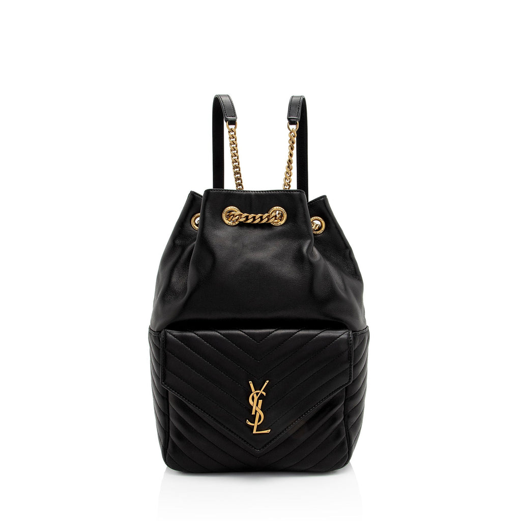 Saint Laurent Matelasse Lambskin Monogram Joe Backpack (SHF-C9THXn)
