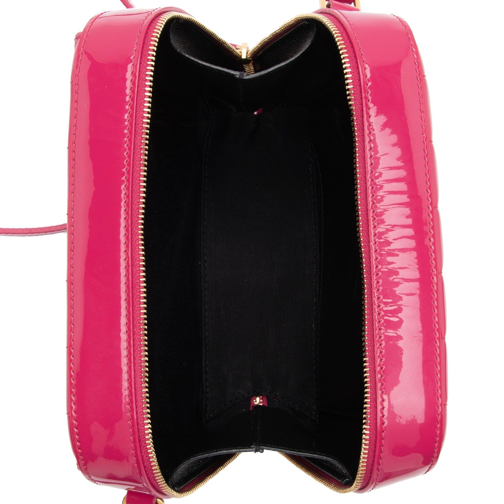 Saint Laurent Matelasse Patent Lambskin Monogram Vicky Camera Bag (SHF-OaujeC)