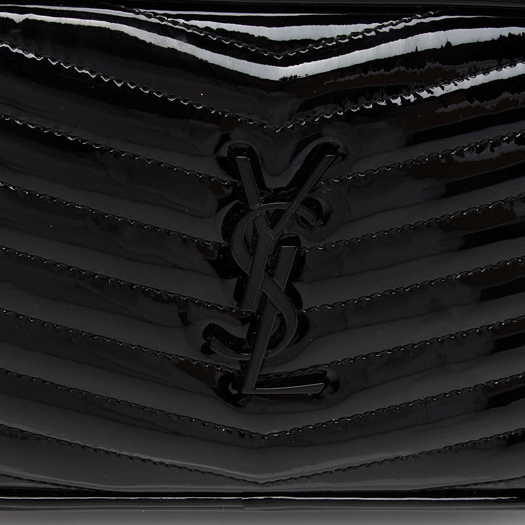 Saint Laurent Matelasse Patent Leather Monogram Lou Mini Camera Bag (SHF-xwMZnb)