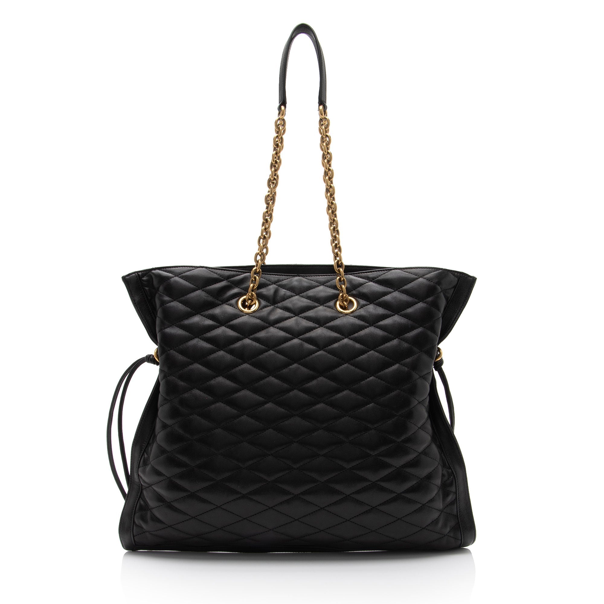 Saint Laurent Matelasse Quilted YSL Pochon Drawstring Tote (SHF-EoGX4B)