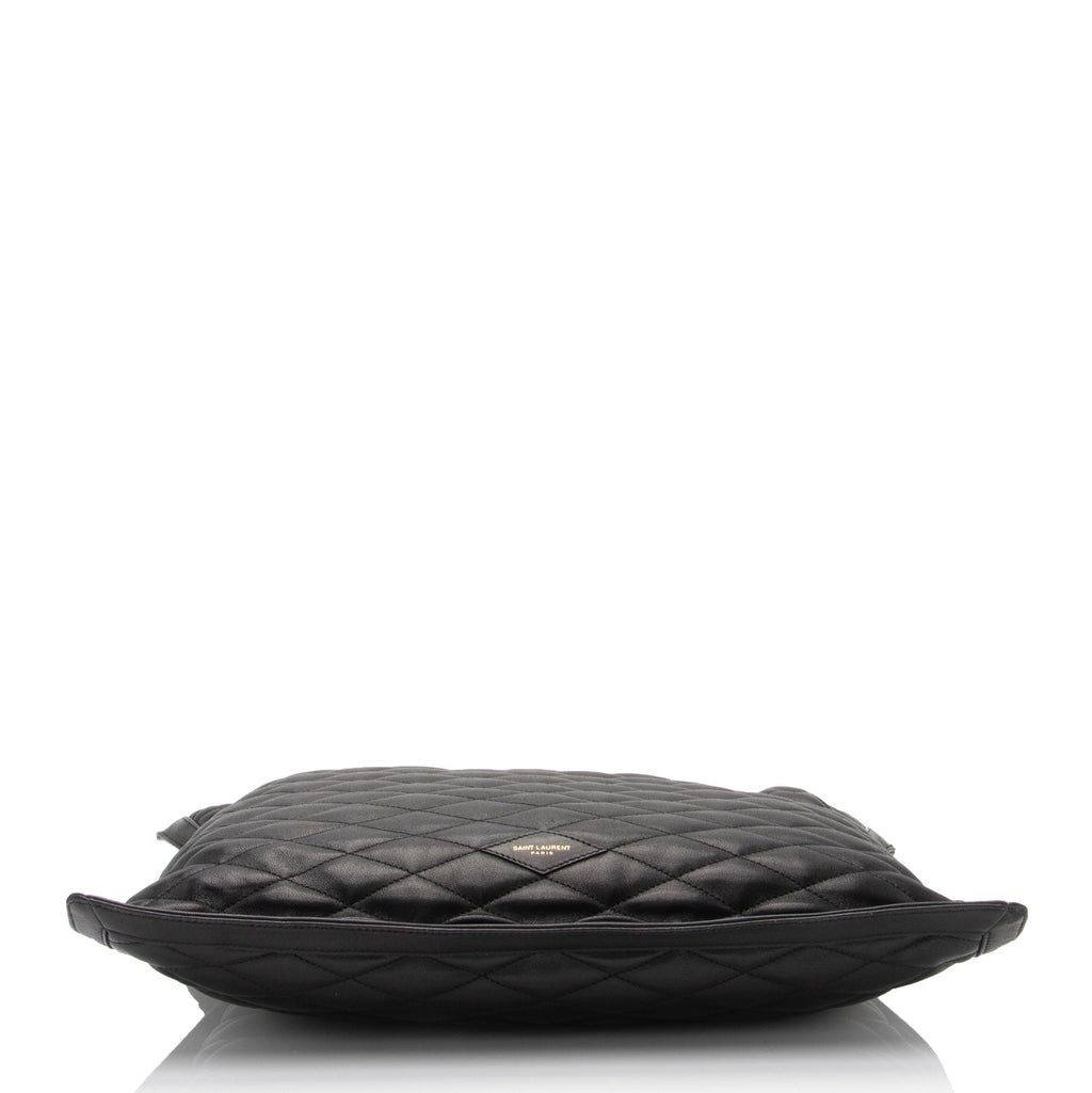Saint Laurent Matelasse Quilted YSL Pochon Drawstring Tote (SHF-EoGX4B)