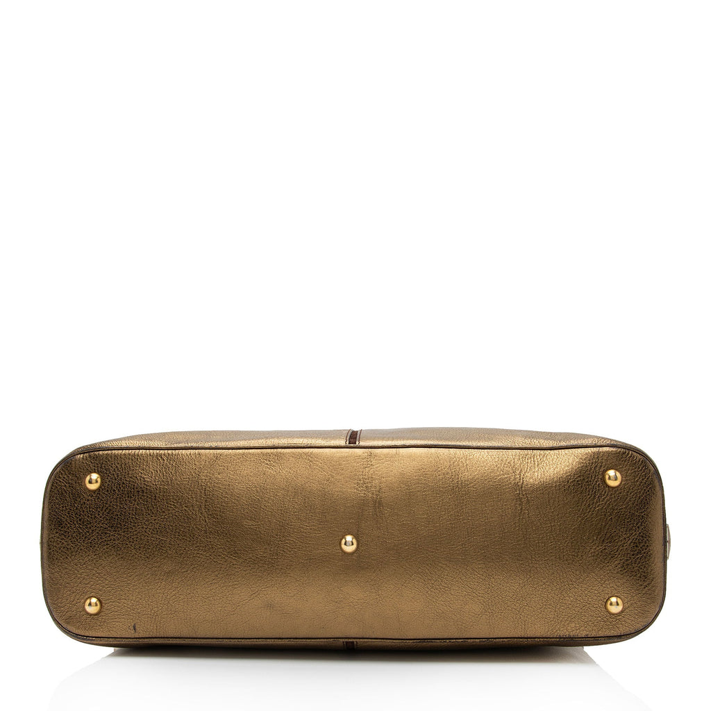 Saint Laurent Metallic Calfskin Muse Large Satchel (SHF-hk5NIK)