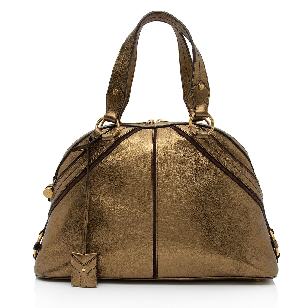 Saint Laurent Metallic Calfskin Muse Large Satchel (SHF-hk5NIK)