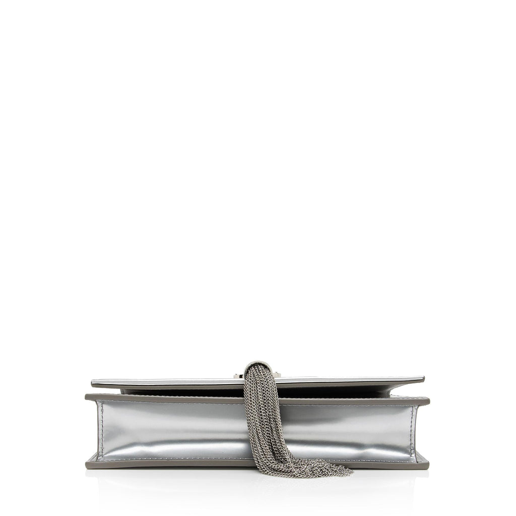 Saint Laurent Metallic Leather Monogram Kate Tassel Chain Wallet (SHF-L70MqM)
