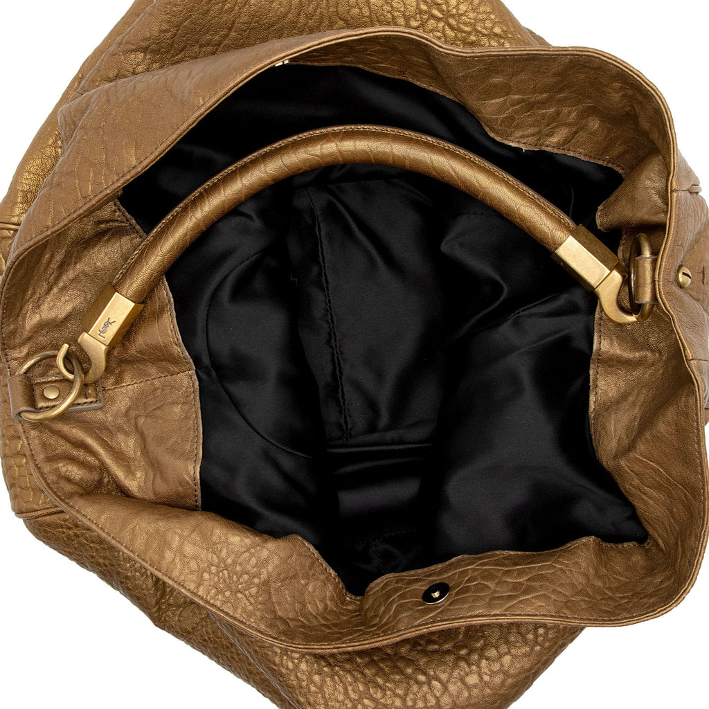 Saint Laurent Metallic Leather Roady Large Hobo (SHF-1waUqq)