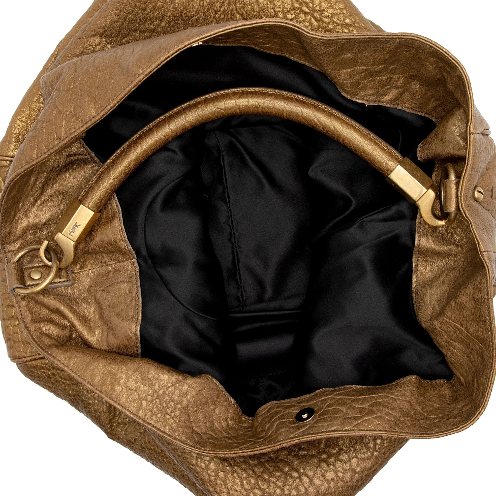 Saint Laurent Metallic Leather Roady Large Hobo (SHF-1waUqq)